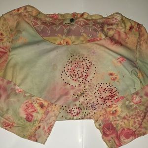 Oneword Longsleeve Rose pattern Top